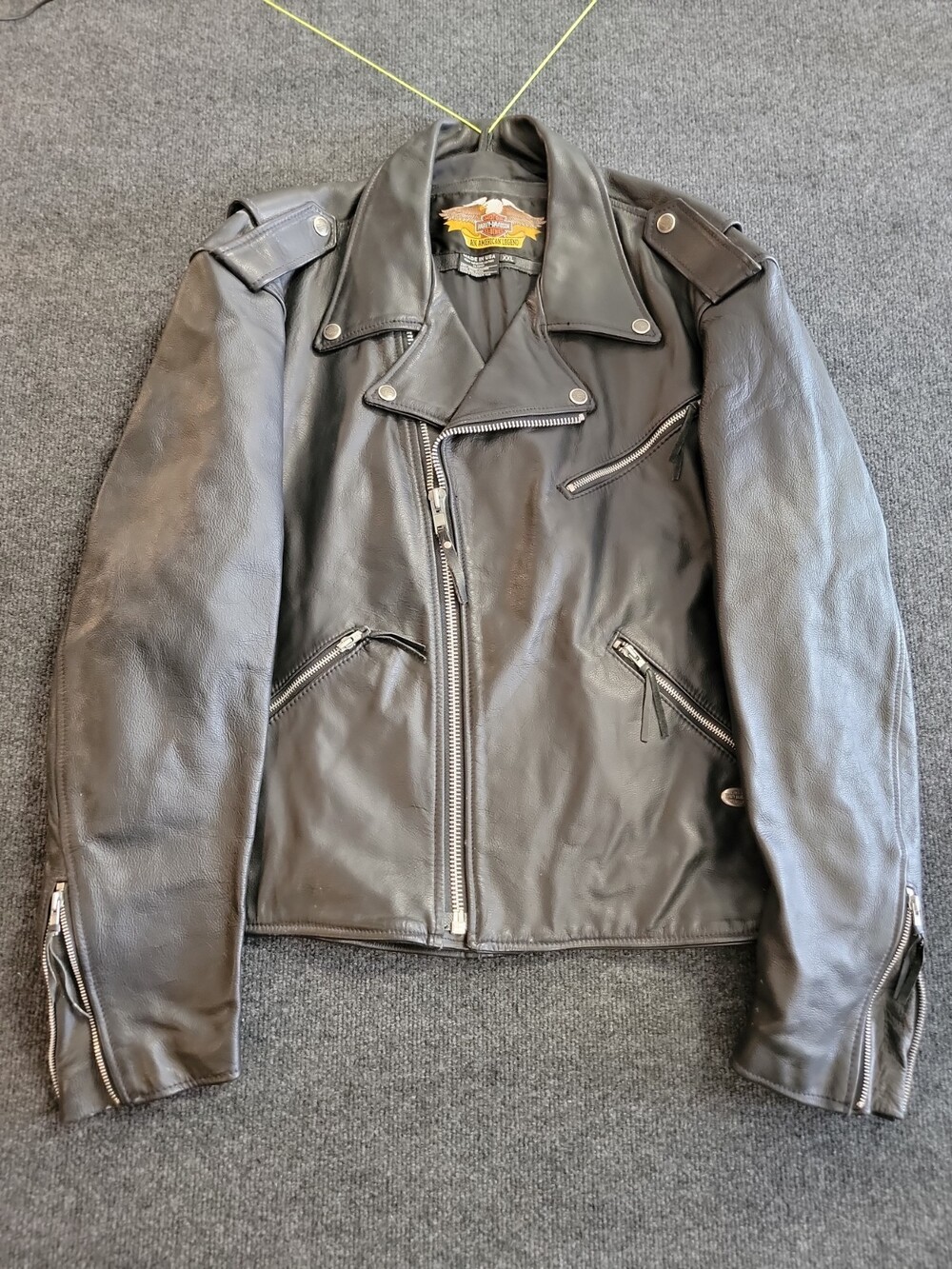 Vintage Harley Davidson CA03402 Leather Jacket-Black-Made in USA-Size 2XL